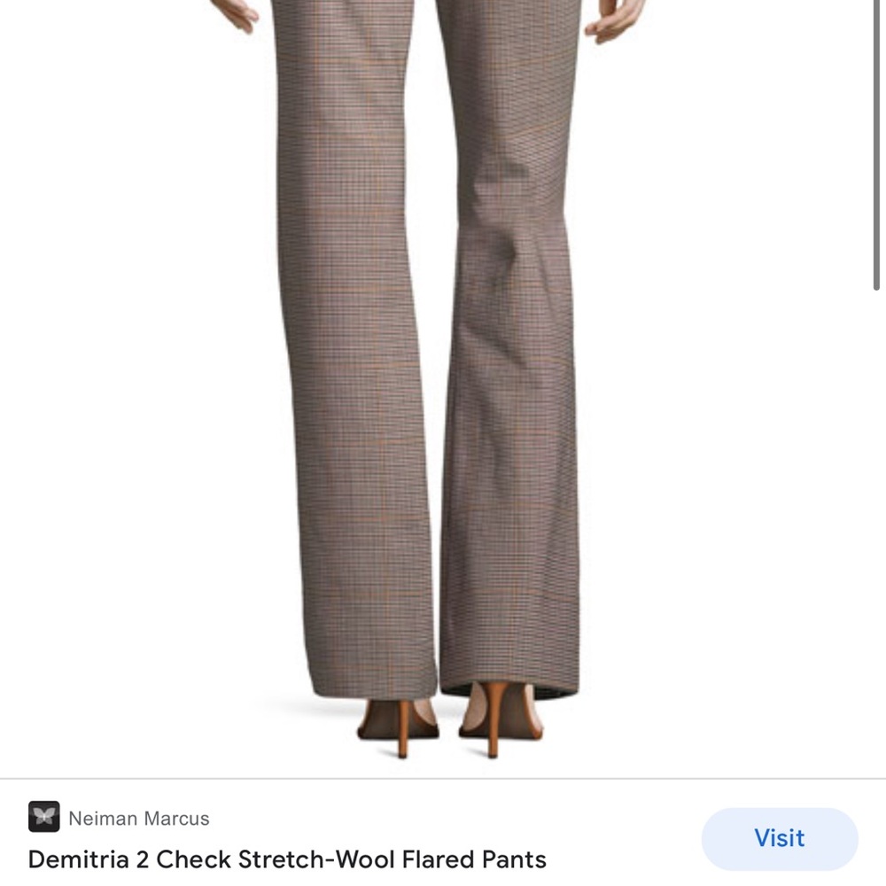 Demitria 2 Check Stretch-Wool Flared Pants